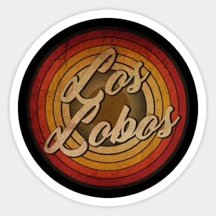 arjunthemaniac,circle retro faded Los Lobos Sticker